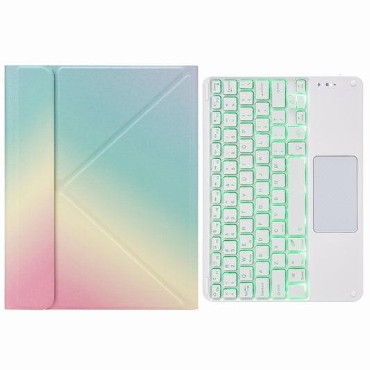 H-109CS Touch Backlight Bluetooth Keyboard Leather Case with Rear Three-fold Holder For iPad Pro 11 inch 2021 & 2020 & 2018 / Air 2020 10.9(Rainbow) - Universal by PMC Jewellery | Online Shopping South Africa | PMC Jewellery