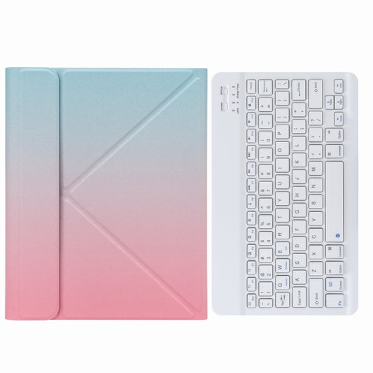 H-109 Bluetooth Keyboard Leather Case with Rear Three-fold Holder For iPad Pro 11 inch 2021 & 2020 & 2018 / Air 2020 10.9(Pink Blue) - Universal by PMC Jewellery | Online Shopping South Africa | PMC Jewellery