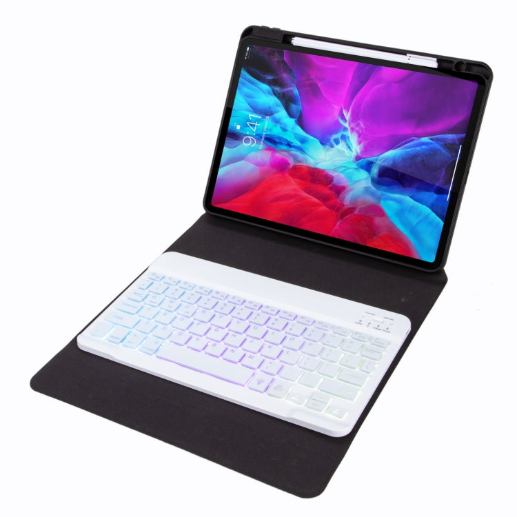 H-102S3 Tri-color Backlight Bluetooth Keyboard Leather Case with Rear Three-fold Holder For iPad 10.2 2020 & 2019 / Pro 10.5 inch(Purple) - Universal by PMC TechLife | Online Shopping South Africa | PMC TechLife