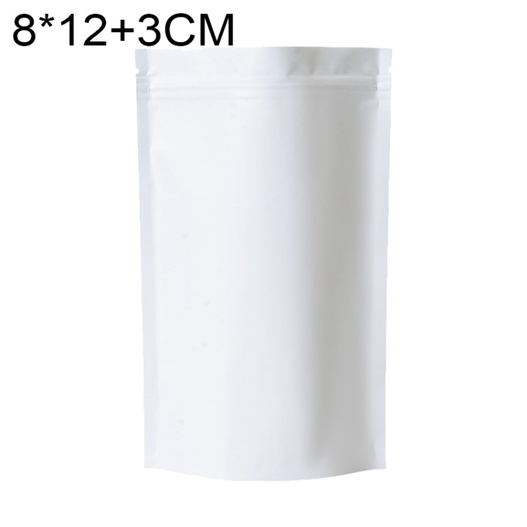 100 PCS/Set Matte Aluminum Foil Snack Stand-up Pouch, Size:8x12+3cm(White) - Preservation Supplies by PMC TechLife | Online Shopping South Africa | PMC TechLife | Buy Now Pay Later Mobicred