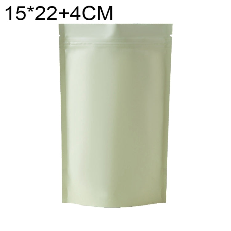 100 PCS/Set Matte Aluminum Foil Snack Stand-up Pouch, Size:15x22+4cm(Beige Yellow) - free shipping - PMC TechLife - Order now!