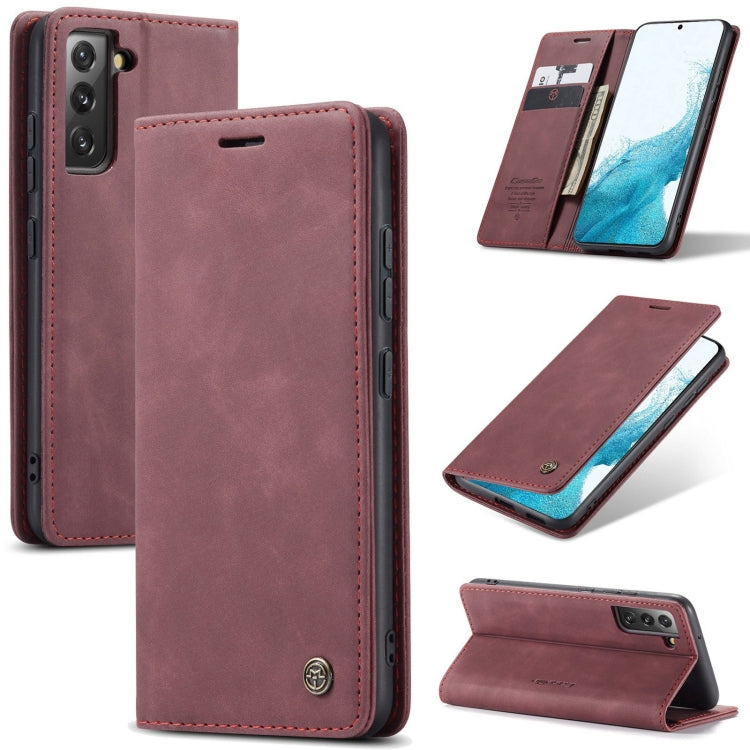 For Samsung Galaxy S22+ CaseMe 013 Multifunctional Horizontal Flip Leather Phone Case(Wine Red) - Galaxy S22+ 5G Cases by CaseMe | Online Shopping South Africa | PMC Jewellery | Buy Now Pay Later Mobicred