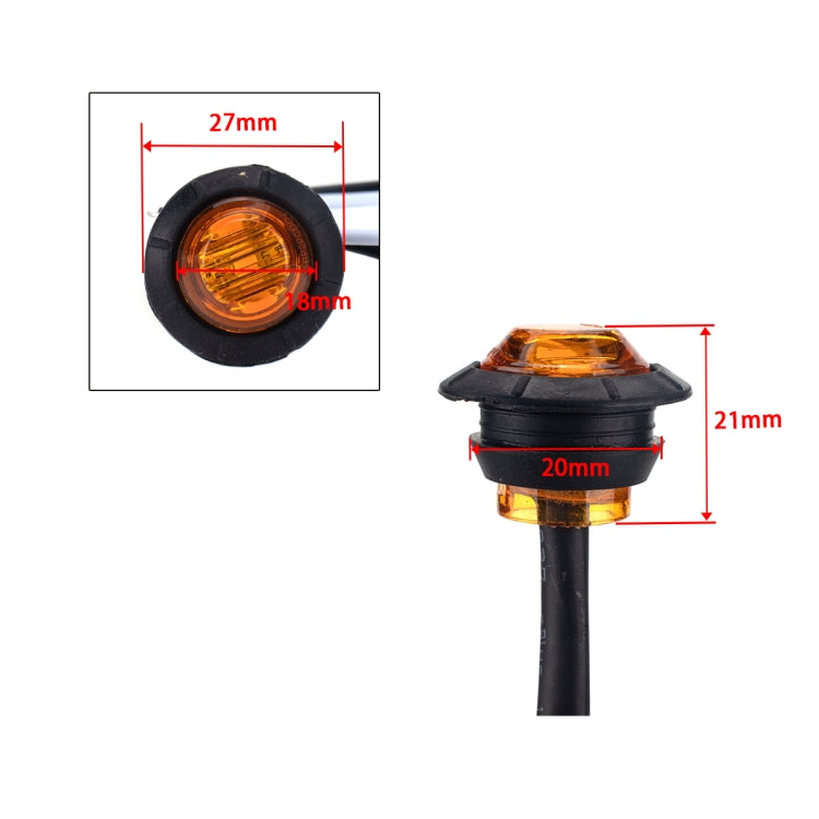 A5015 15 in 1 Red + Amber + White Light Truck Trailer LED Round Side Marker Lamp - Warning Lights by PMC Jewellery | Online Shopping South Africa | PMC Jewellery | Buy Now Pay Later Mobicred