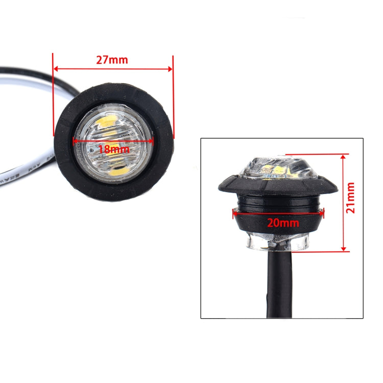 A5015 15 in 1 Red + Amber + White Light Truck Trailer LED Round Side Marker Lamp - Warning Lights by PMC Jewellery | Online Shopping South Africa | PMC Jewellery | Buy Now Pay Later Mobicred