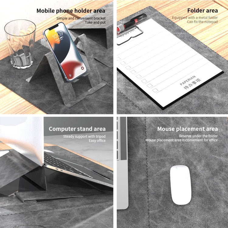 Multifunctional Foldable Phone Bracket Tablet Holder Table Mat(Dark Grey) - Mouse Pads by PMC Jewellery | Online Shopping South Africa | PMC Jewellery | Buy Now Pay Later Mobicred