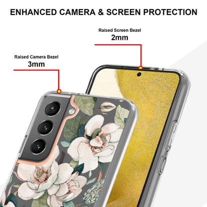 For Samsung Galaxy S22+ Flowers and Plants Series IMD TPU Phone Case(Green Gardenia) - Galaxy S22+ 5G Cases by PMC Jewellery | Online Shopping South Africa | PMC Jewellery | Buy Now Pay Later Mobicred