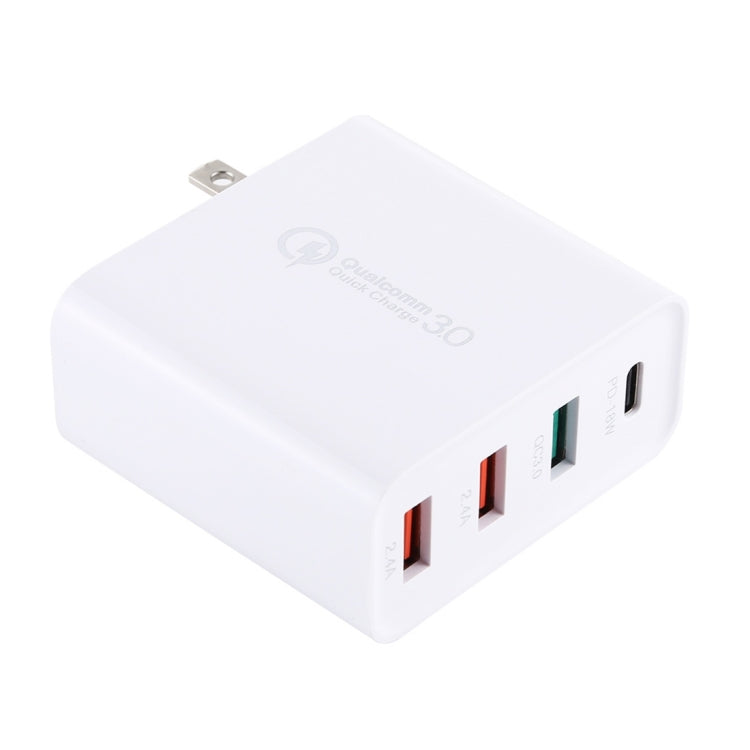 A3 PD 18W USB-C / Type-C + QC3.0 USB + Dual USB Interface Travel Charger - USB Charger by PMC Jewellery | Online Shopping South Africa | PMC Jewellery | Buy Now Pay Later Mobicred