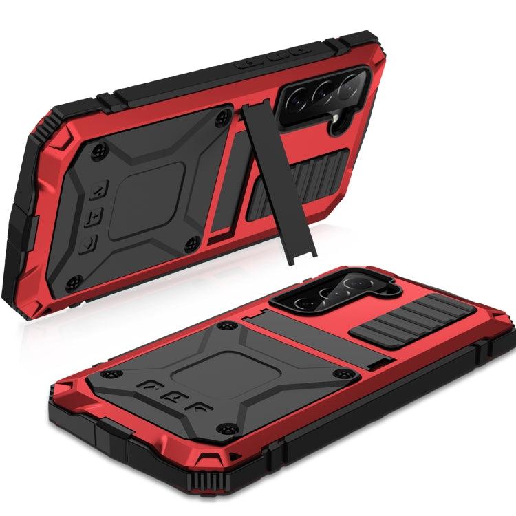 For Samsung Galaxy S22 5G R-JUST Metal + Silicone Holder Phone Case(Red) - free shipping - PMC TechLife - Order now!