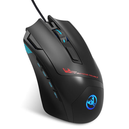 HXSJ S600 USB 7200dpi Adjustable 9-Keys Mechanical Wired Gaming Mouse(Black) - Wired Mice by HXSJ | Online Shopping South Africa | PMC Jewellery | Buy Now Pay Later Mobicred