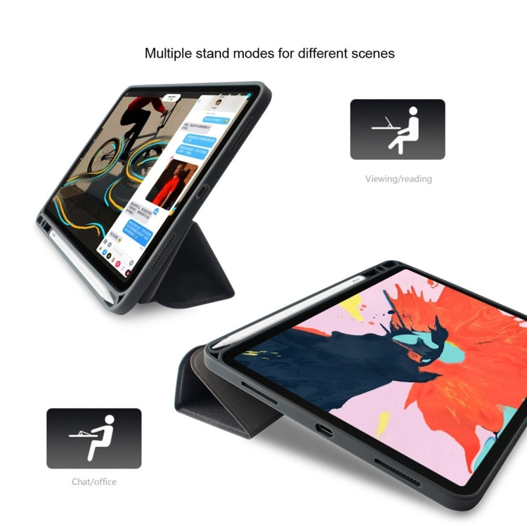 For  iPad 9.7 Mutural Exquisite Series Cloth Texture PU+TPU Leather Case with 3-Fold Holder & Pen Slot & Sleep & Wake-up Function(Green) - free shipping - PMC TechLife - Order now!