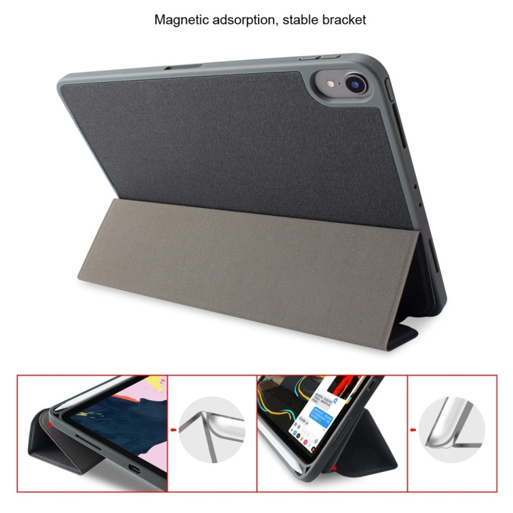 For  iPad 9.7 Mutural Exquisite Series Cloth Texture PU+TPU Leather Case with 3-Fold Holder & Pen Slot & Sleep & Wake-up Function(Green) - free shipping - PMC TechLife - Order now!