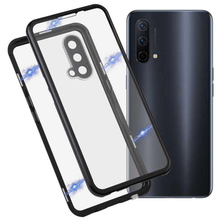For OnePlus Nord CE 5G Full Cover Magnetic Metal Tempered Glass Phone Case(Black) - OnePlus Cases by PMC TechLife | Online Shopping South Africa | PMC TechLife