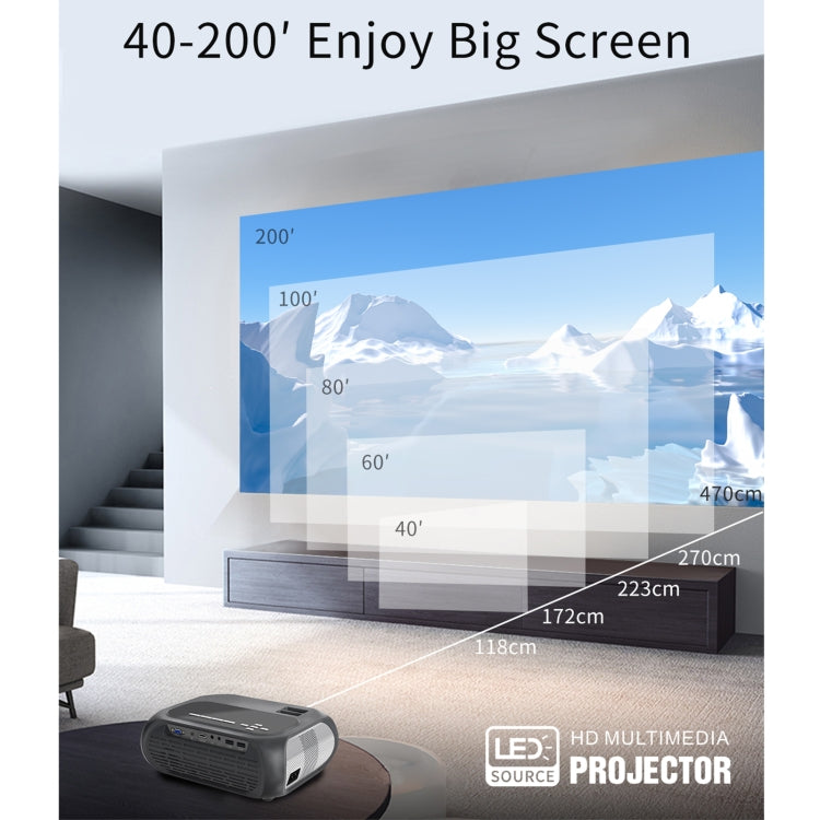 T7i 720P 200 ANSI Home Theater LED HD Digital Projector, Basic Version, UK Plug(Silver Grey) - LED Projector by PMC Jewellery | Online Shopping South Africa | PMC Jewellery | Buy Now Pay Later Mobicred