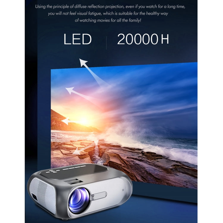 T7i 720P 200 ANSI Home Theater LED HD Digital Projector, Same Screen Version, US Plug(Silver Grey) - LED Projector by PMC Jewellery | Online Shopping South Africa | PMC Jewellery | Buy Now Pay Later Mobicred