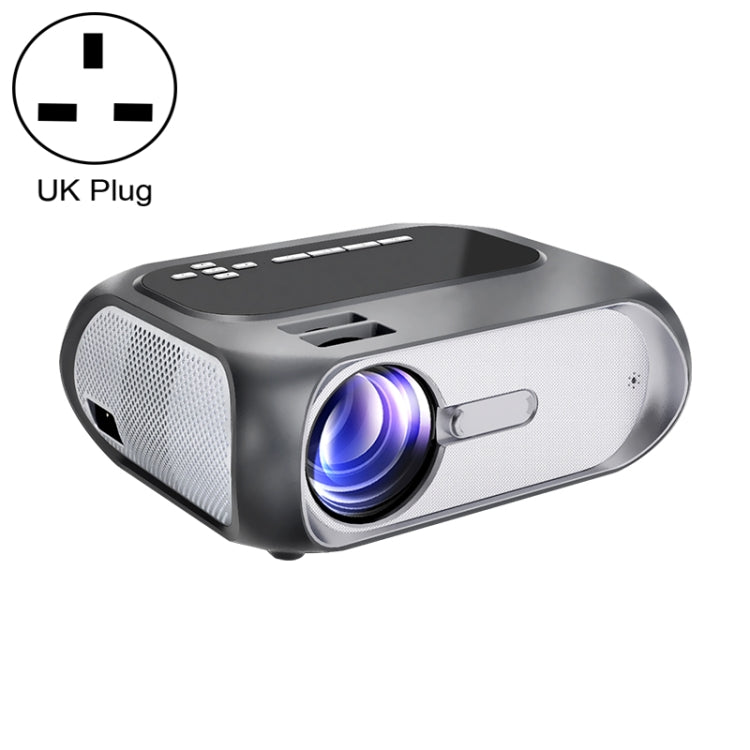 T7i 720P 200 ANSI Home Theater LED HD Digital Projector, Same Screen Version, UK Plug(Silver Grey) - LED Projector by PMC Jewellery | Online Shopping South Africa | PMC Jewellery | Buy Now Pay Later Mobicred