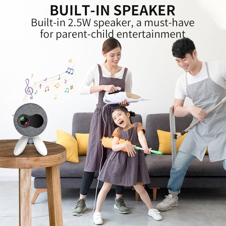 YG220 Same Screen Version Children Projector Mini LED Portable Home Speaker Projector, Plug Type:EU Plug(White) - Mini Projector by PMC Jewellery | Online Shopping South Africa | PMC Jewellery | Buy Now Pay Later Mobicred