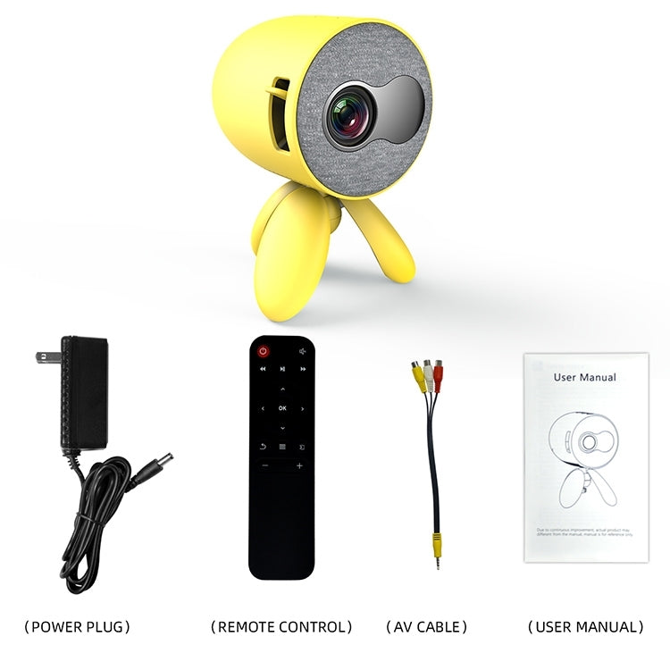 YG220 Same Screen Version Children Projector Mini LED Portable Home Speaker Projector, Plug Type:EU Plug(Yellow) - Mini Projector by PMC Jewellery | Online Shopping South Africa | PMC Jewellery | Buy Now Pay Later Mobicred