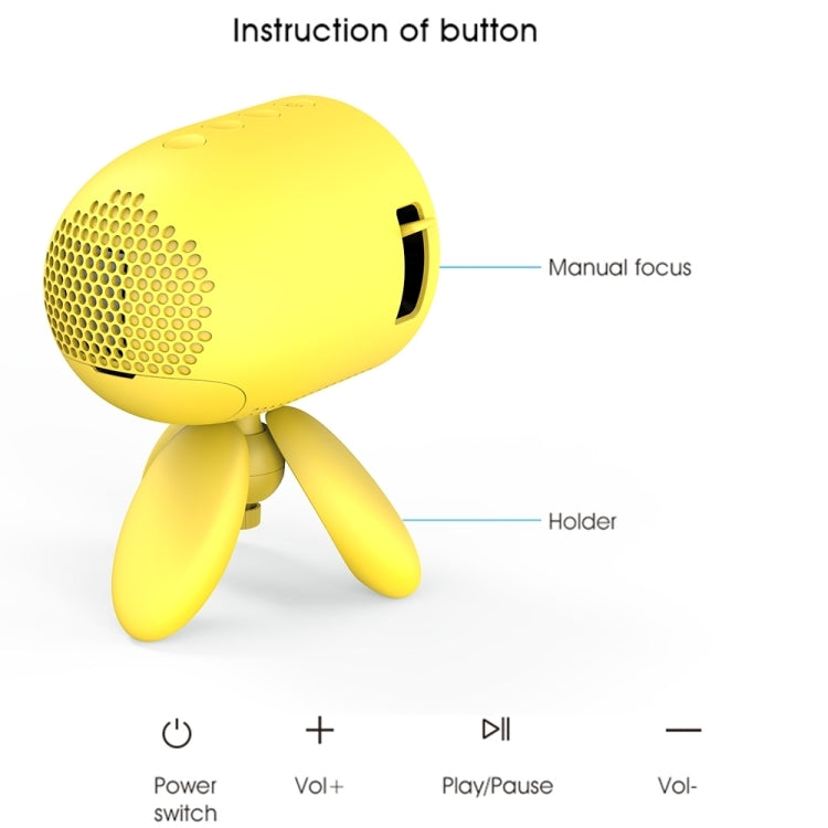 YG220 Same Screen Version Children Projector Mini LED Portable Home Speaker Projector, Plug Type:EU Plug(Yellow) - Mini Projector by PMC Jewellery | Online Shopping South Africa | PMC Jewellery | Buy Now Pay Later Mobicred