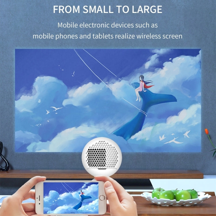 YG220 Same Screen Version Children Projector Mini LED Portable Home Speaker Projector, Plug Type:US Plug(White) - Mini Projector by PMC Jewellery | Online Shopping South Africa | PMC Jewellery | Buy Now Pay Later Mobicred