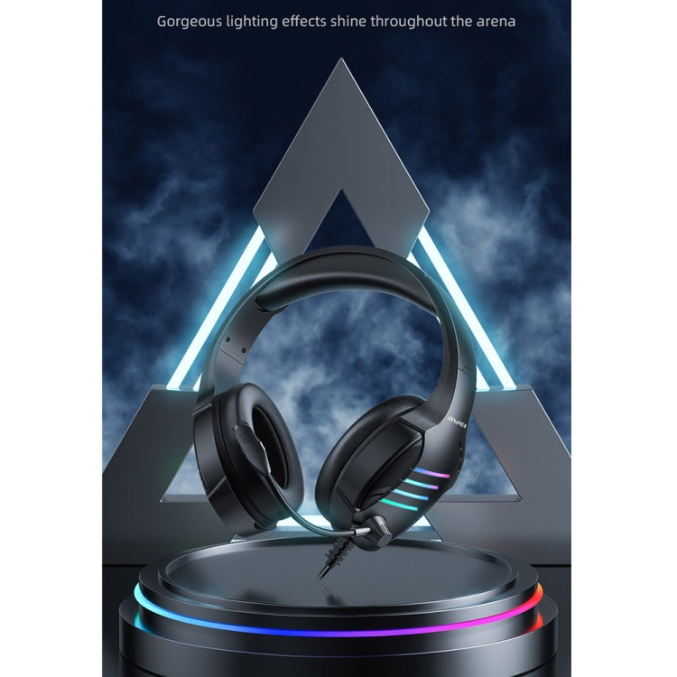 awei GM-5 USB + 3.5mm Ambient Light Gaming Wired Headset with Microphone(Black) - Multimedia Headset by awei | Online Shopping South Africa | PMC Jewellery | Buy Now Pay Later Mobicred