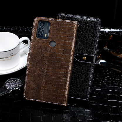 For TCL 20B idewei Crocodile Texture Horizontal Flip Leather Phone Case(Black) - More Brand by idewei | Online Shopping South Africa | PMC Jewellery | Buy Now Pay Later Mobicred