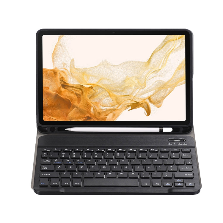 A870B Bluetooth Keyboard Leather Case with Holder & TPU Pen Slot For Samsung Galaxy Tab S8 11 inch SM-X700 / SM-X706(Black) - Samsung Keyboard by PMC TechLife | Online Shopping South Africa | PMC TechLife