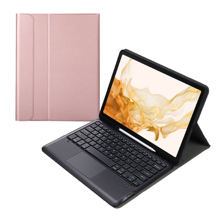 A800B-A Split Bluetooth Keyboard Leather Case with Holder & Pen Slot & Touchpad For Samsung Galaxy Tab S8+ X800(Rose Gold) - Samsung Keyboard by PMC TechLife | Online Shopping South Africa | PMC TechLife