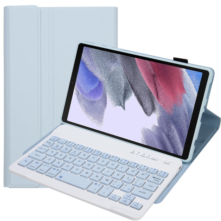 A220 Candy Color TPU Detachable Bluetooth Keyboard Leather Case with Bracket For Samsung Galaxy Tab A7 Lite 8.7 T220 / T225(White Ice Orchid) - Samsung Keyboard by PMC TechLife | Online Shopping South Africa | PMC TechLife