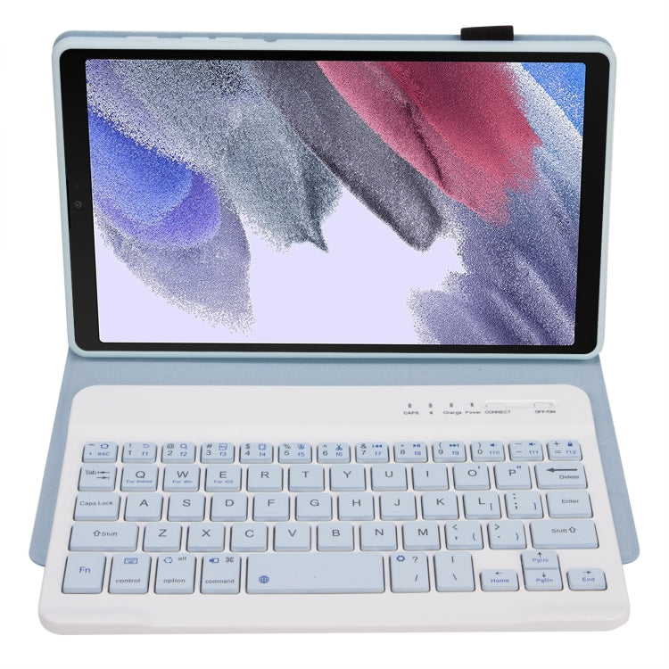 A220 Candy Color TPU Detachable Bluetooth Keyboard Leather Case with Bracket For Samsung Galaxy Tab A7 Lite 8.7 T220 / T225(White Ice Orchid) - Samsung Keyboard by PMC TechLife | Online Shopping South Africa | PMC TechLife