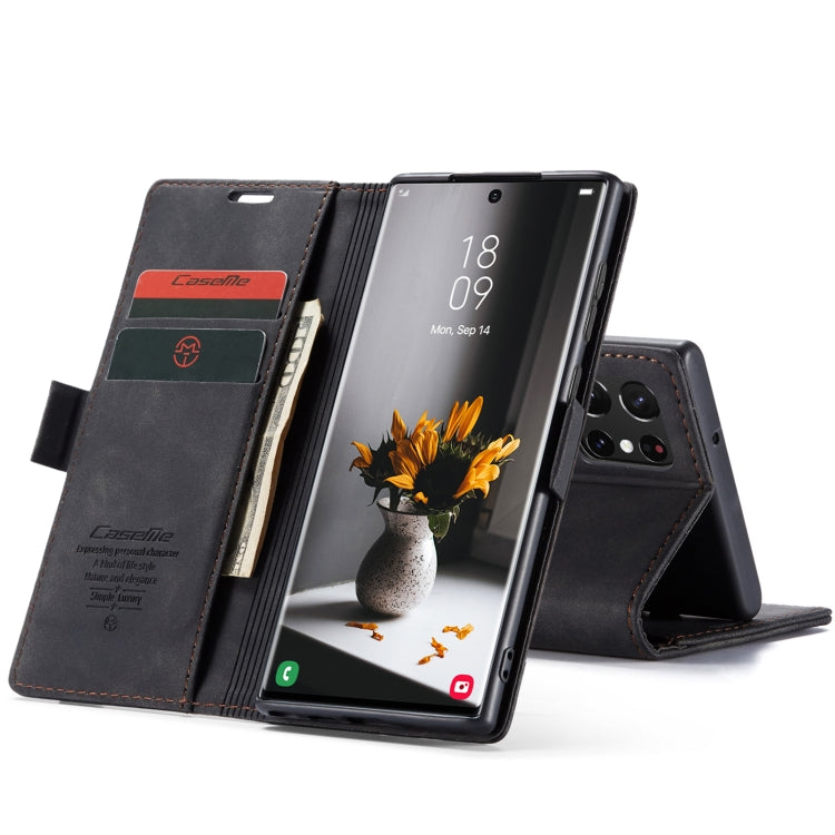 For Samsung Galaxy S22 Ultra 5G CaseMe 013 Multifunctional Leather Phone Case(Black) - free shipping - PMC TechLife - Order now!