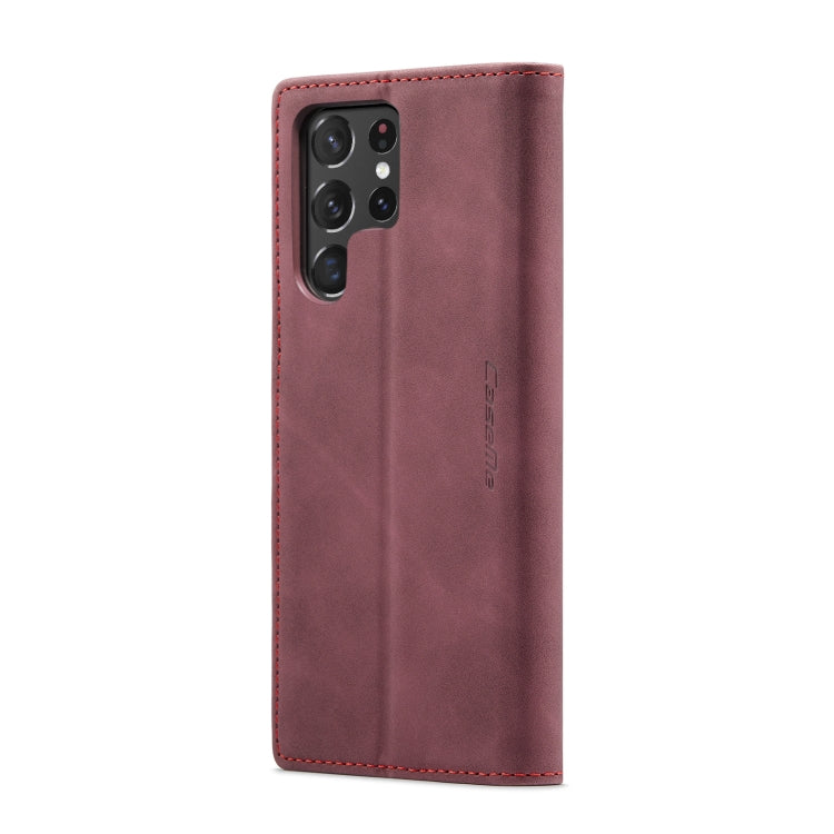 For Samsung Galaxy S22 Ultra 5G CaseMe 013 Multifunctional Leather Phone Case(Wine Red) - free shipping - PMC TechLife - Order now!
