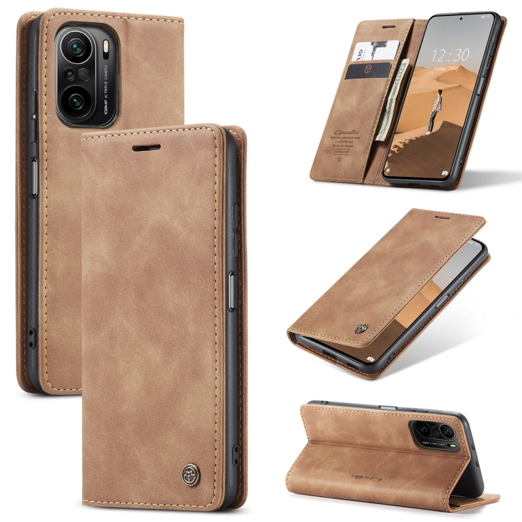 For Xiaomi Redmi K40 / K40 Pro / Poco F3／Mi 11i／Mi 11X／Mi 11X Pro CaseMe 013 Multifunctional Leather Phone Case(Brown) - Xiaomi Cases by CaseMe | Online Shopping South Africa | PMC Jewellery | Buy Now Pay Later Mobicred