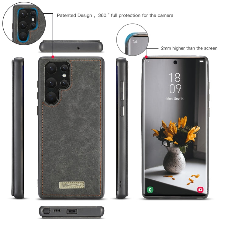 For Samsung Galaxy S22 Ultra 5G CaseMe-007 Detachable Multifunctional Leather Phone Case(Black) - free shipping - PMC Jewellery - Order now!