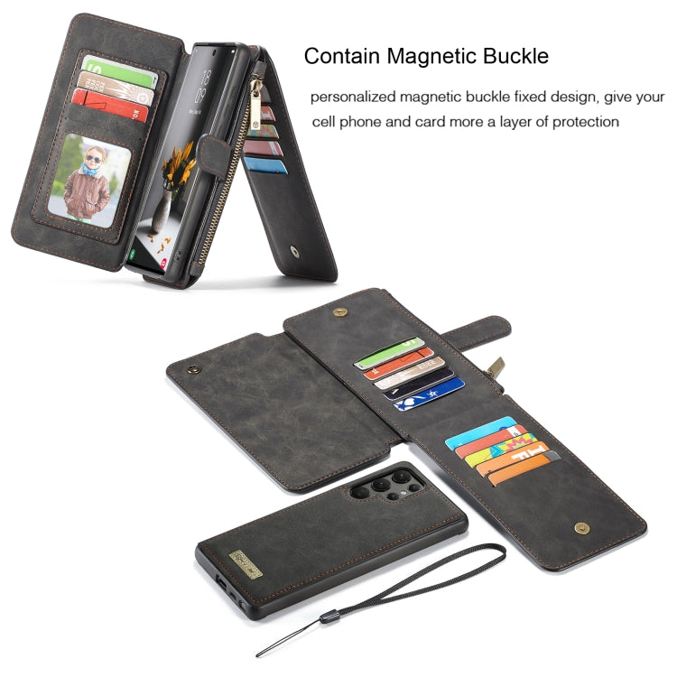 For Samsung Galaxy S22 Ultra 5G CaseMe-007 Detachable Multifunctional Leather Phone Case(Black) - free shipping - PMC Jewellery - Order now!