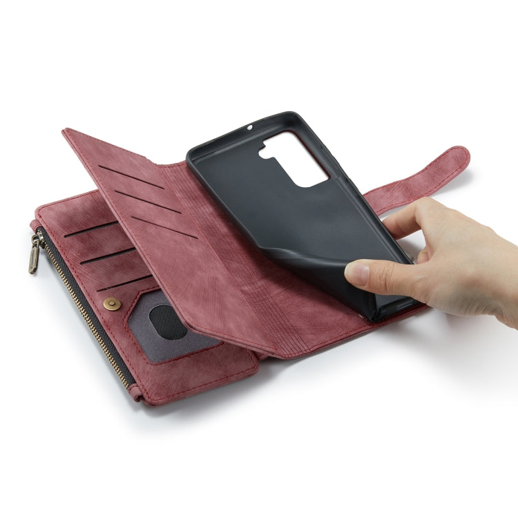 For Samsung Galaxy S22 5G CaseMe C30 Multifunctional Phone Leather Case with Holder & Card Slot & Wallet(Red) - free shipping - PMC Jewellery - Order now!