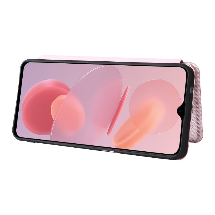 For Ulefone Note 12P Carbon Fiber Texture Horizontal Flip PU Phone Case(Pink) - Ulefone Cases by PMC Jewellery | Online Shopping South Africa | PMC Jewellery | Buy Now Pay Later Mobicred