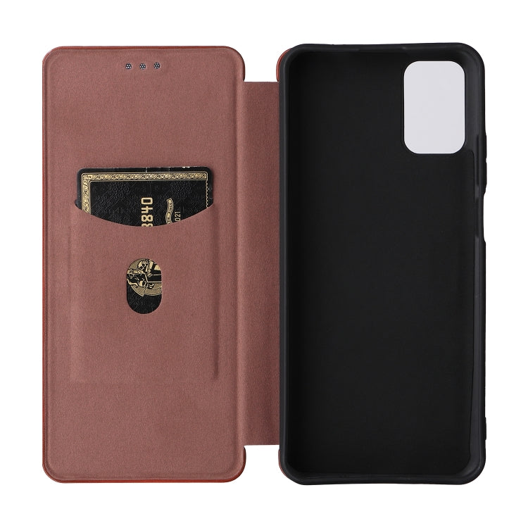 For Ulefone Note 12P Carbon Fiber Texture Horizontal Flip PU Phone Case(Brown) - Ulefone Cases by PMC Jewellery | Online Shopping South Africa | PMC Jewellery | Buy Now Pay Later Mobicred
