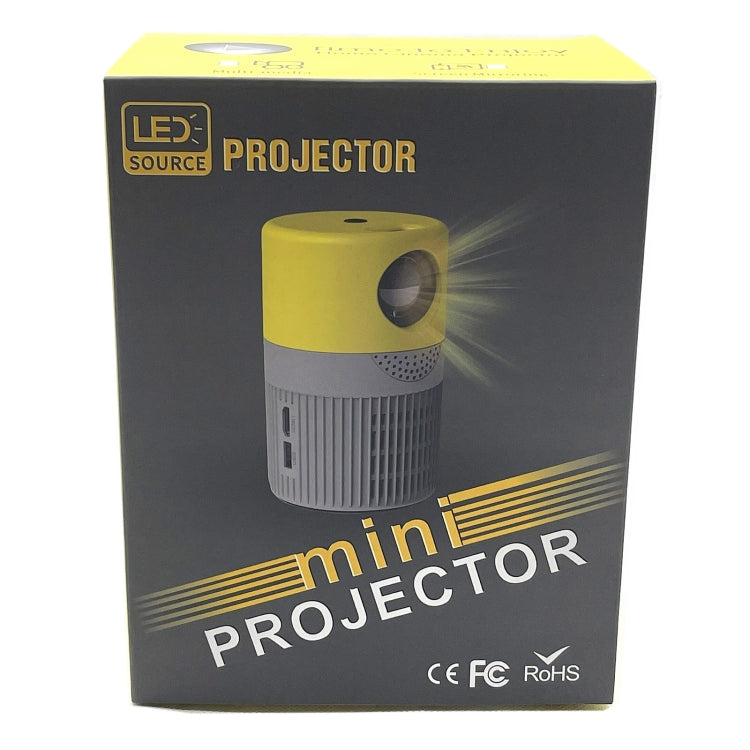 T400 100 inch Screen 3000 Lumens LED Mini Projector, Plug Type:US Plug(Grey Yellow) - Mini Projector by PMC Jewellery | Online Shopping South Africa | PMC Jewellery | Buy Now Pay Later Mobicred