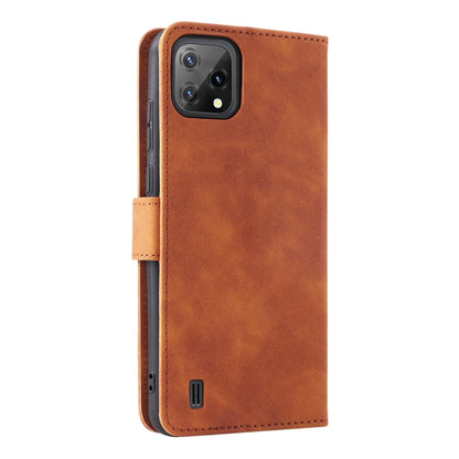 For Blackview A55 Skin Feel Magnetic Buckle Leather Phone Case(Brown) - More Brand by PMC Jewellery | Online Shopping South Africa | PMC Jewellery | Buy Now Pay Later Mobicred