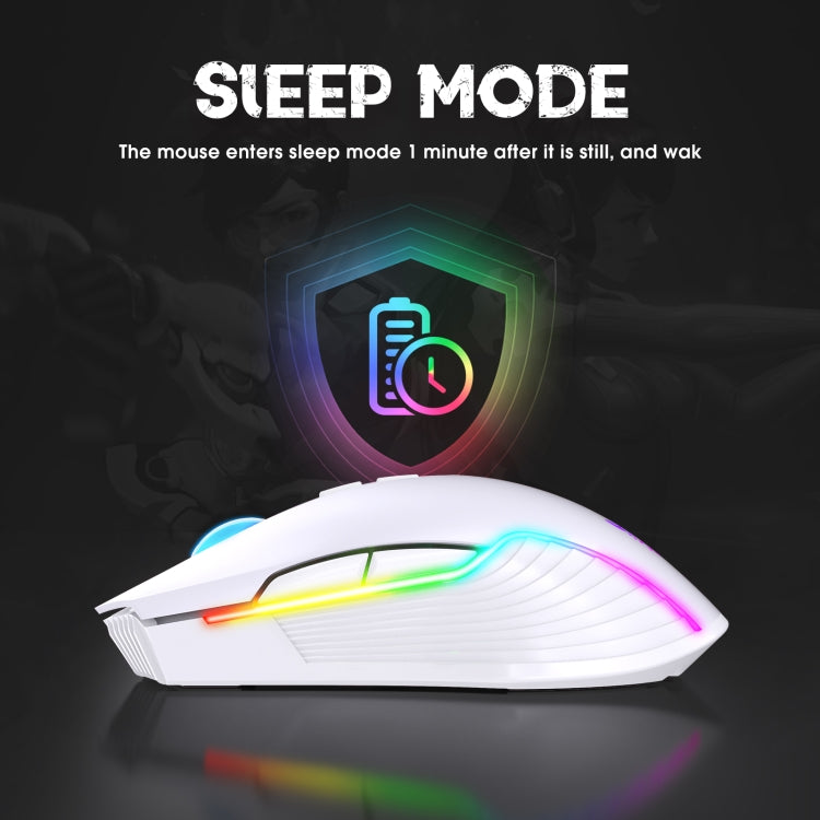 ONIKUMA CW905 2.4G RGB Lighting Wireless Mouse (Grey White) - Wireless Mice by ONIKUMA | Online Shopping South Africa | PMC Jewellery | Buy Now Pay Later Mobicred