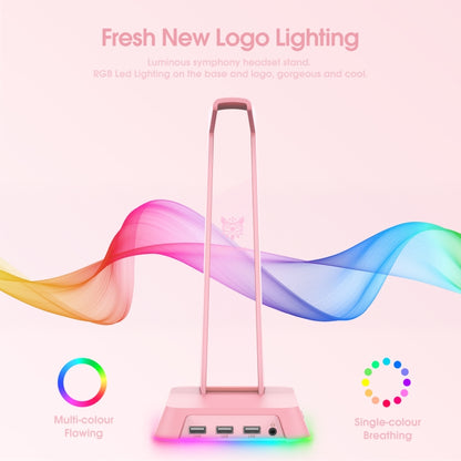 ONIKUMA ST-2 RGB Lighting Headset Holder Stand(Pink) - Headset Stand by ONIKUMA | Online Shopping South Africa | PMC Jewellery | Buy Now Pay Later Mobicred