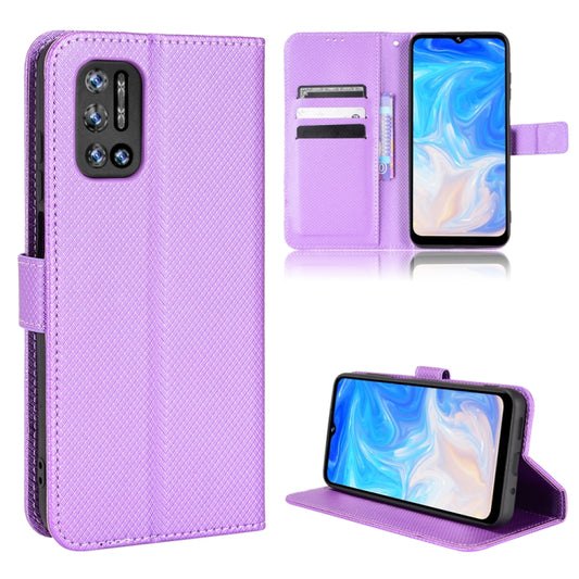 For DOOGEE N40 Pro Diamond Texture Leather Phone Case(Purple) - Doogee Cases by PMC Jewellery | Online Shopping South Africa | PMC Jewellery | Buy Now Pay Later Mobicred