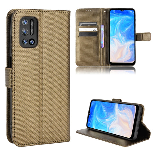 For DOOGEE N40 Pro Diamond Texture Leather Phone Case(Brown) - Doogee Cases by PMC Jewellery | Online Shopping South Africa | PMC Jewellery | Buy Now Pay Later Mobicred