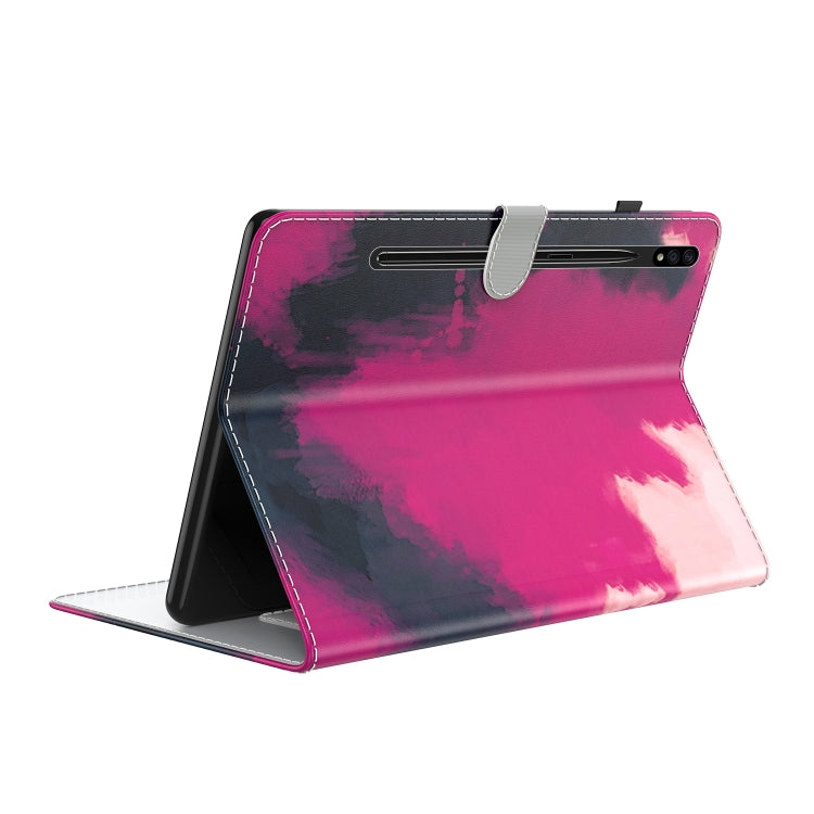 For Samsung Galaxy Tab S9+ Watercolor Pattern Flip Leather Tablet Case(Berry Color) - Galaxy Tab S9+ Cases by PMC Jewellery | Online Shopping South Africa | PMC Jewellery | Buy Now Pay Later Mobicred