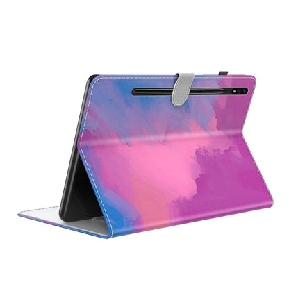 For Samsung Galaxy Tab S9+ Watercolor Pattern Flip Leather Tablet Case(Purple Red) - Galaxy Tab S9+ Cases by PMC Jewellery | Online Shopping South Africa | PMC Jewellery | Buy Now Pay Later Mobicred