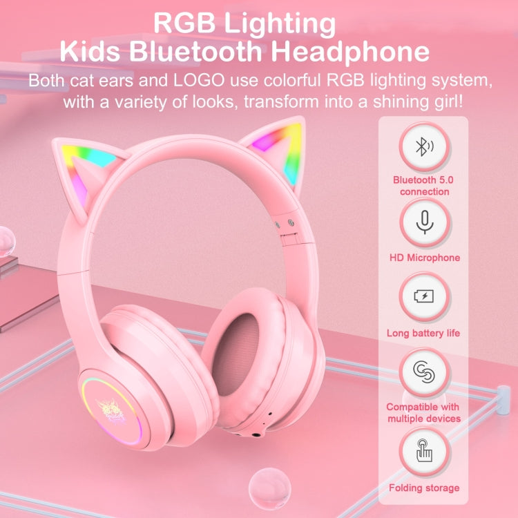 ONIKUMA B90 RGB Lighting Wireless Bluetooth Headphone (Pink) - Multimedia Headset by ONIKUMA | Online Shopping South Africa | PMC Jewellery | Buy Now Pay Later Mobicred