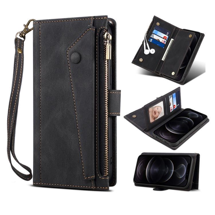 For OnePlus Nord N20 5G Retro Frosted Horizontal Flip Leather Phone Case(Black) - OnePlus Cases by PMC TechLife | Online Shopping South Africa | PMC TechLife | Buy Now Pay Later Mobicred