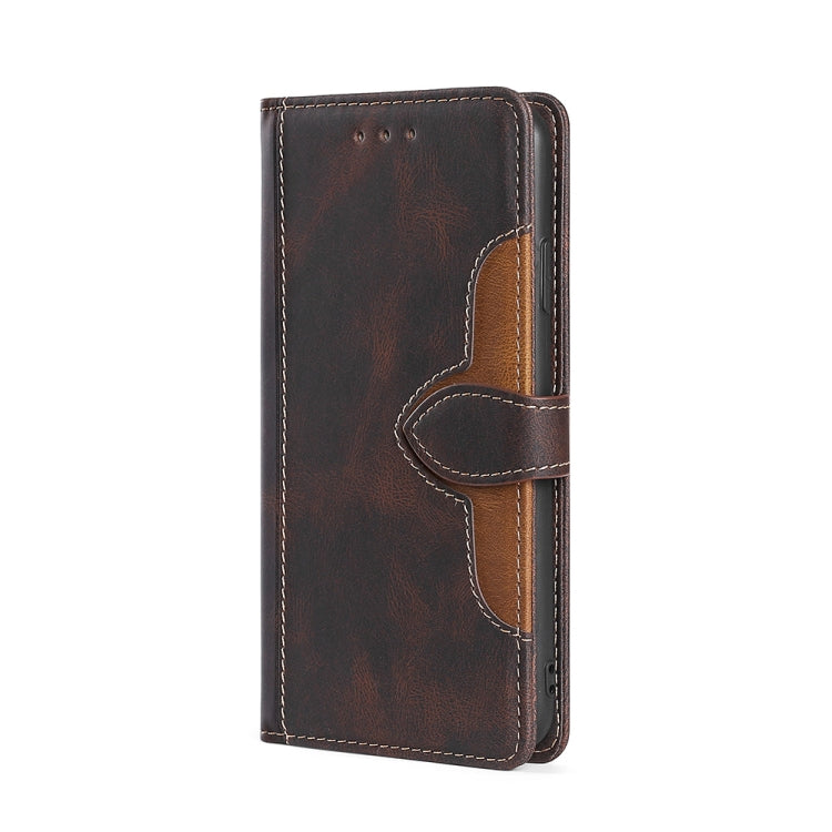 For Blackview A70 Skin Feel Straw Hat Magnetic Buckle Leather Phone Case(Brown) - More Brand by PMC Jewellery | Online Shopping South Africa | PMC Jewellery | Buy Now Pay Later Mobicred