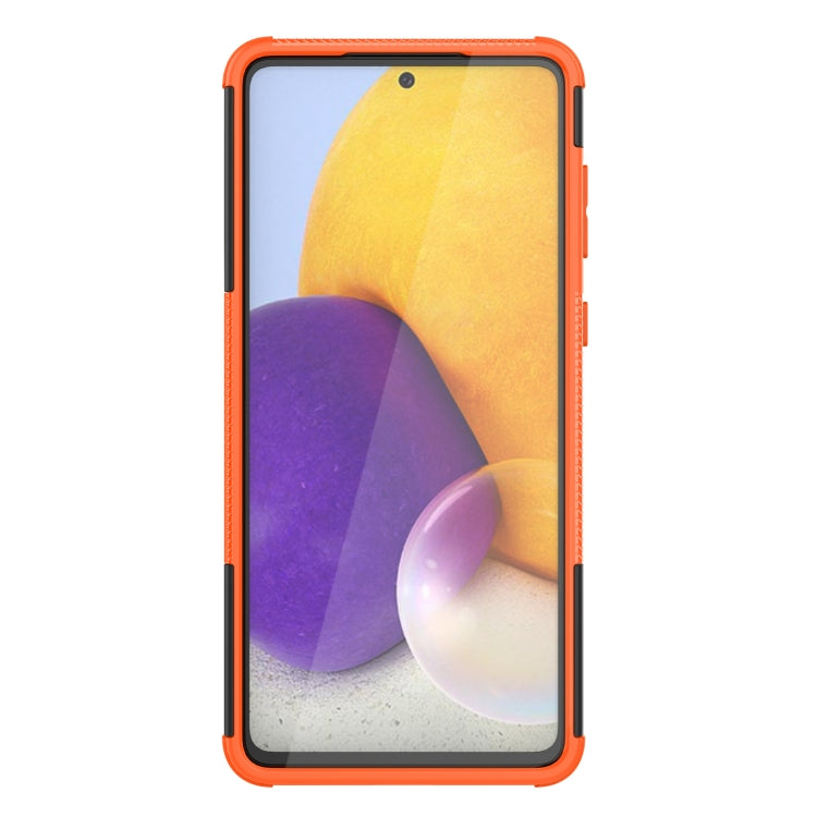 For Samsung Galaxy A73 5G Tire Texture Shockproof TPU+PC Phone Case with Holder(Orange) - Galaxy Phone Cases by PMC Jewellery | Online Shopping South Africa | PMC Jewellery