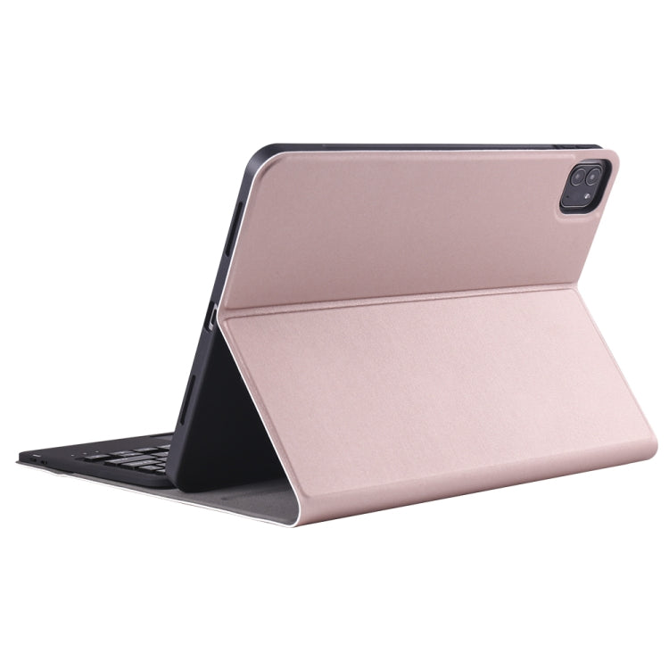A11B-A Lambskin Texture Ultra-thin Bluetooth Keyboard Leather Case with Pen Holder & Touchpad For iPad Air 5 2022 / Air 4 2020 10.9 & Pro 11 inch 2021 / 2020 / 2018(Rose Gold) - Universal by PMC TechLife | Online Shopping South Africa | PMC TechLife